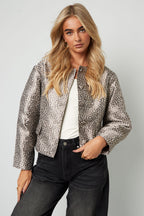 Geweven Polyestervezel Vrouwen Jas Elegante Bloemenprint Herfst/Winter
