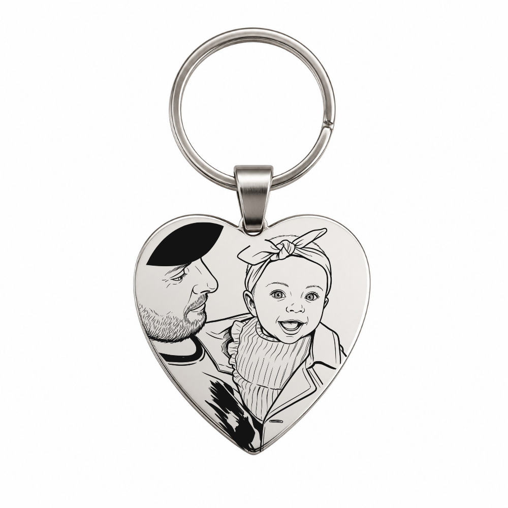 Amoré sleutelhanger met lijntekening