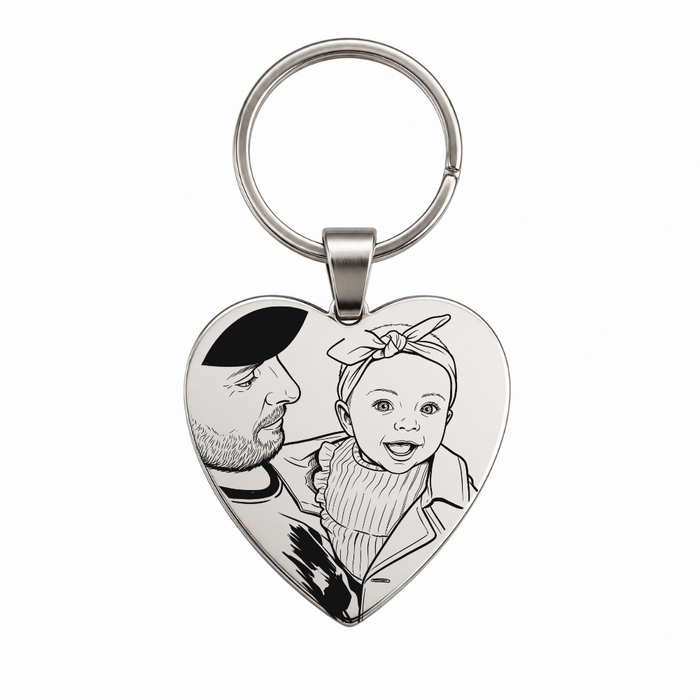 Amoré sleutelhanger met lijntekening