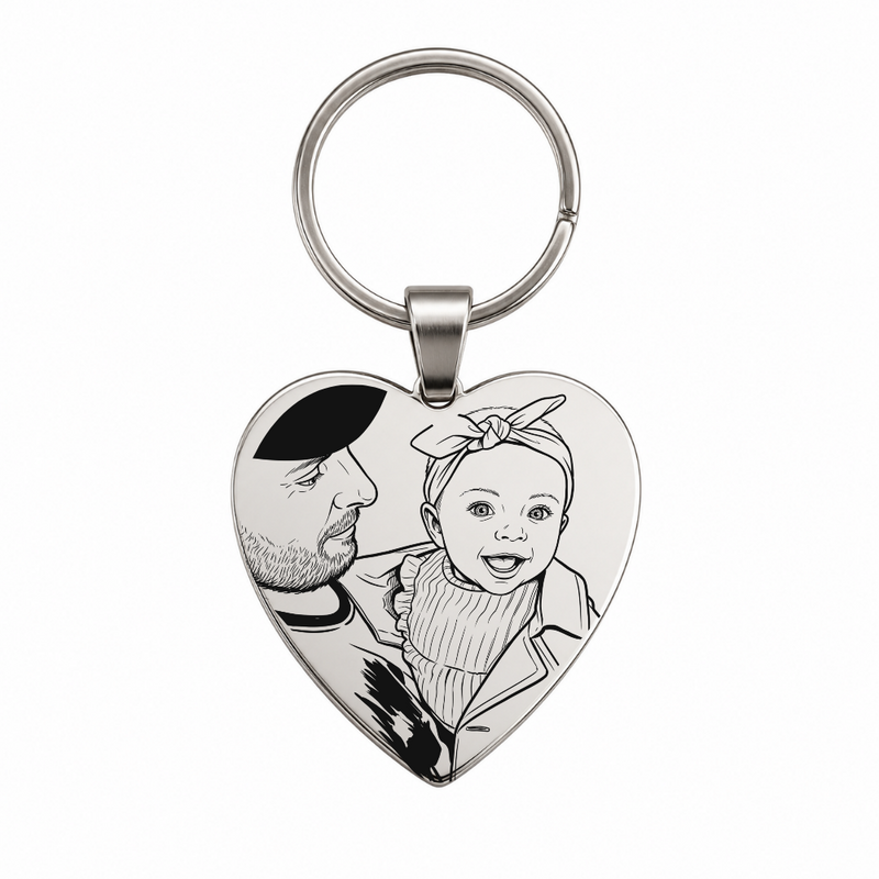 Amoré sleutelhanger met lijntekening