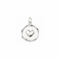 Silver Wax Seal Heart Charm