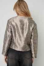 Geweven Polyestervezel Vrouwen Jas Elegante Bloemenprint Herfst/Winter