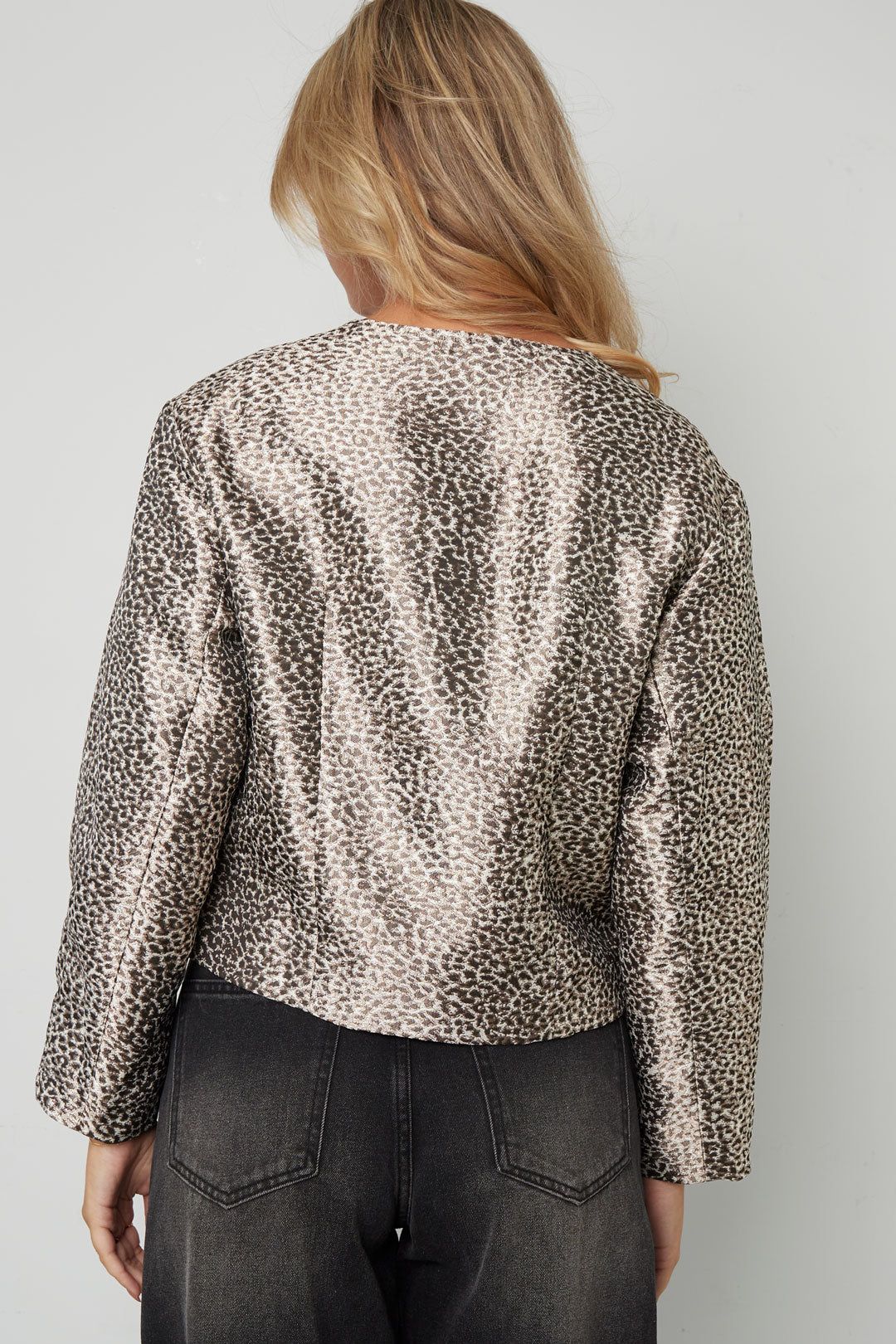 Geweven Polyestervezel Vrouwen Jas Elegante Bloemenprint Herfst/Winter