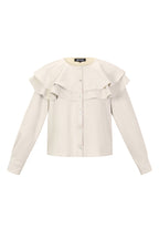Gelaagde blouse van suède
