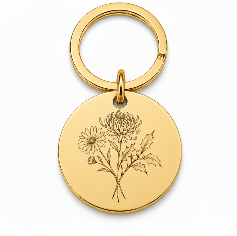 Birthflower Keychain