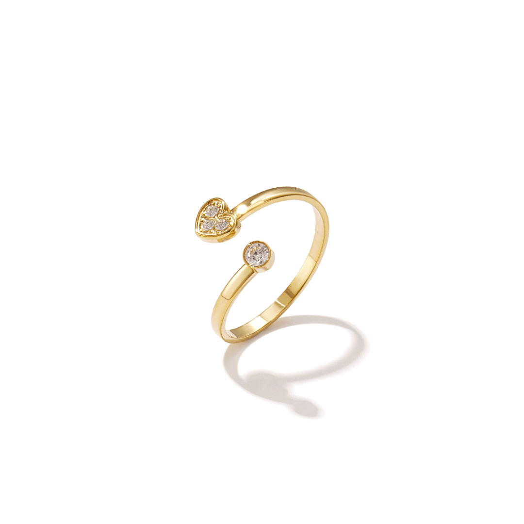 Golden Lumière Heart Ring