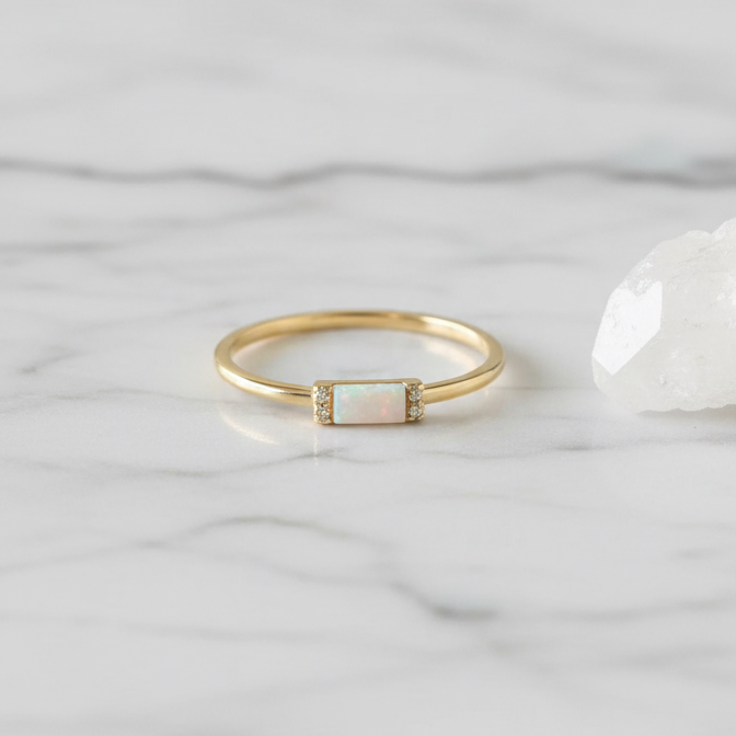 Luna Opal Whisper Ring