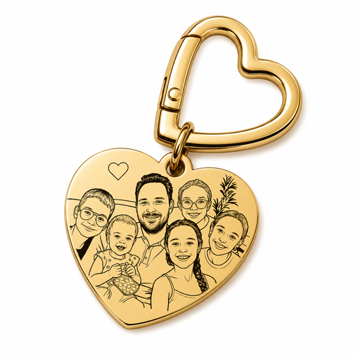 Amore Memory Keychain | Gold