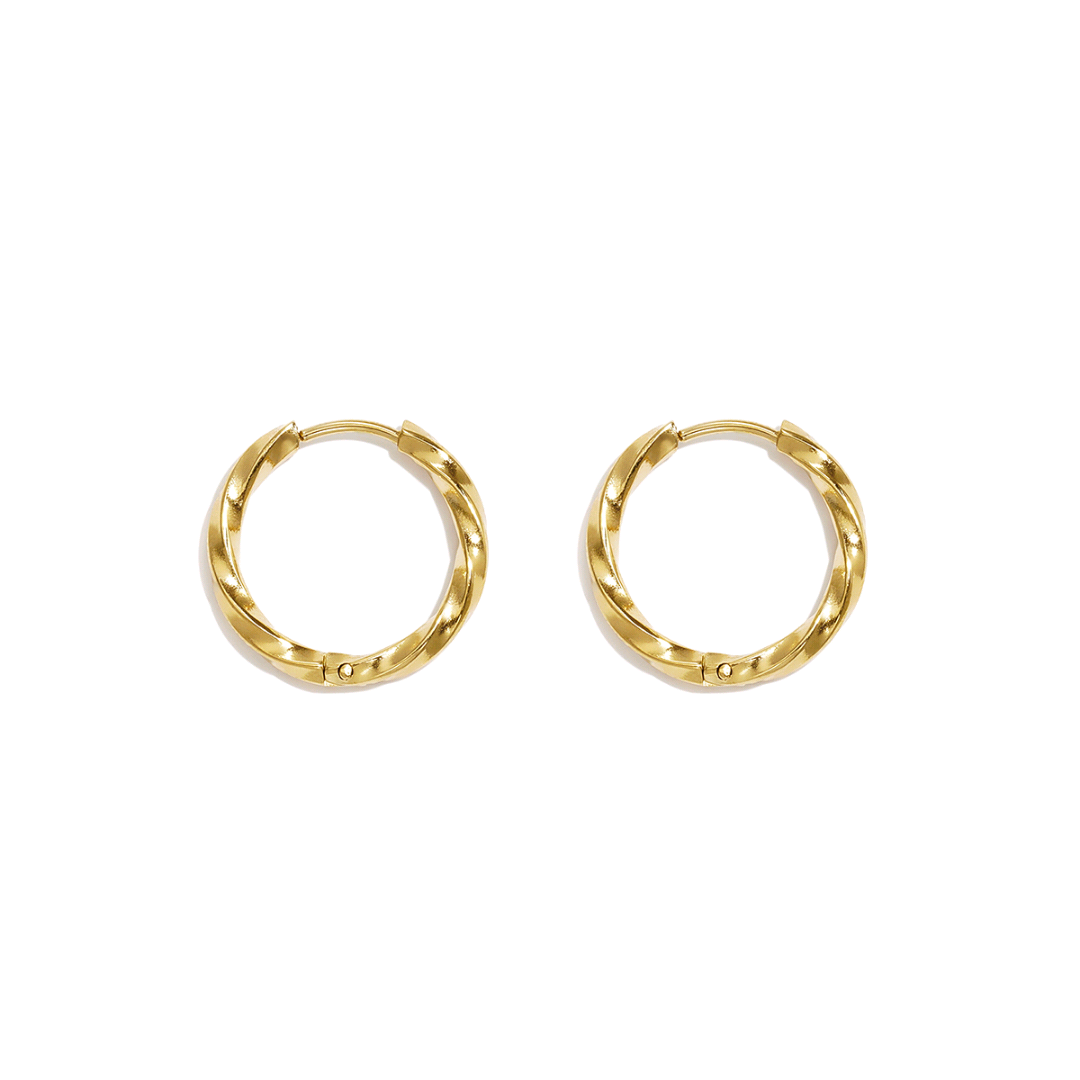 Twisted Gold Hoops