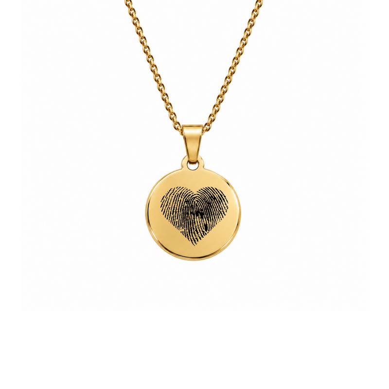 Petite ketting vingerafdruk hartje