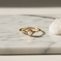 Celeste Pearl Halo Ring