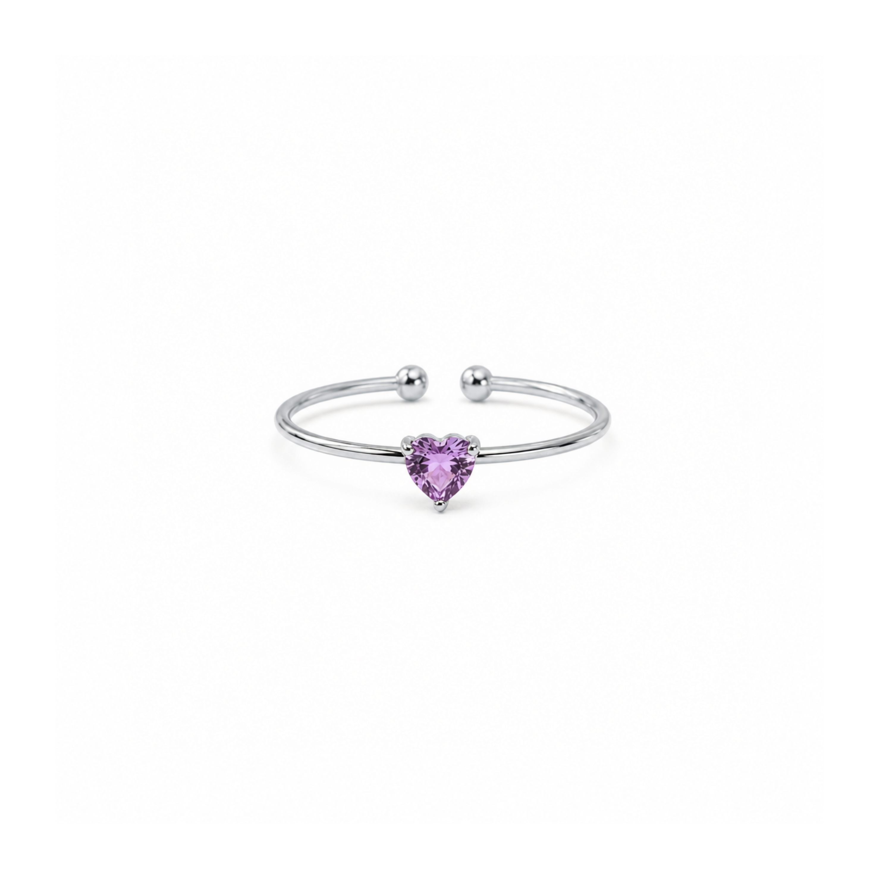 Birthstone Ring February | Silver