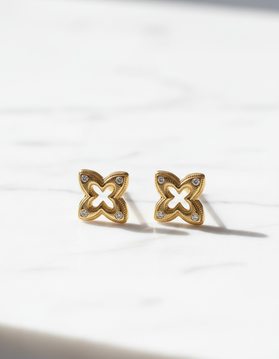 Golden Clover Studs