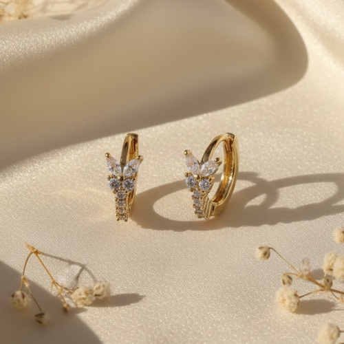 Golden Butterfly Hoops