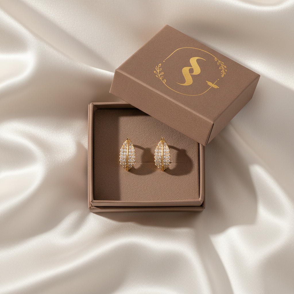 Golden Leaf Spark Hoops