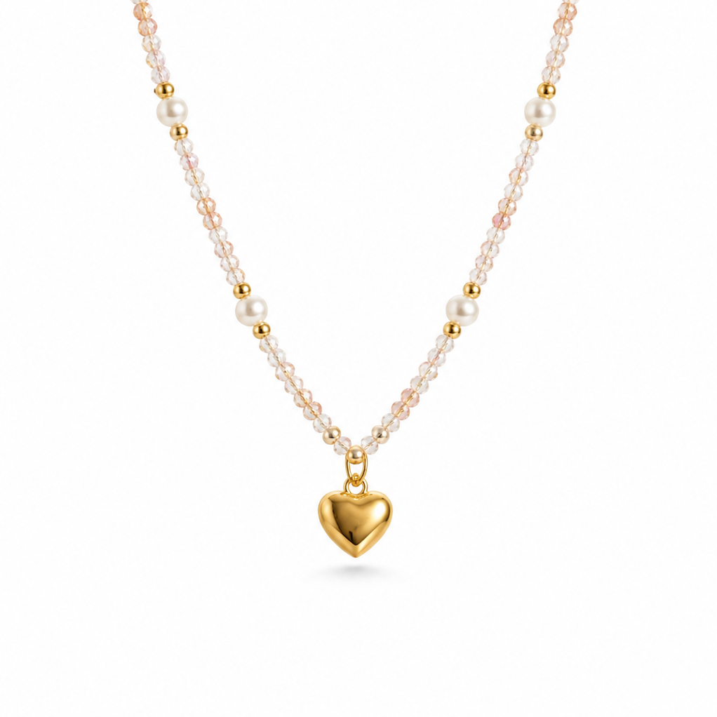 Sacred Heart Pearl Necklace
