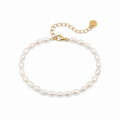 Golden Freshwater Oval Pearl Bracelet