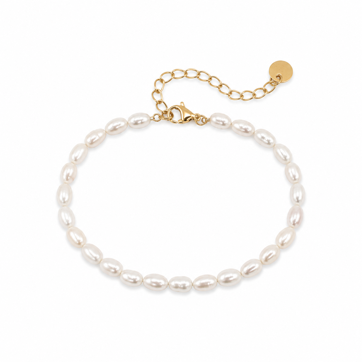 Golden Freshwater Oval Pearl Bracelet
