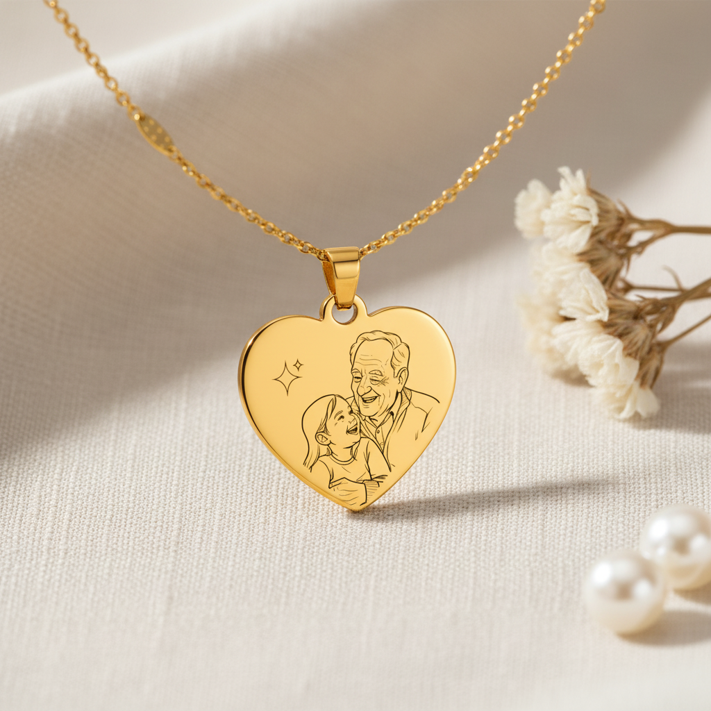 Amore Photo Necklace | Gold