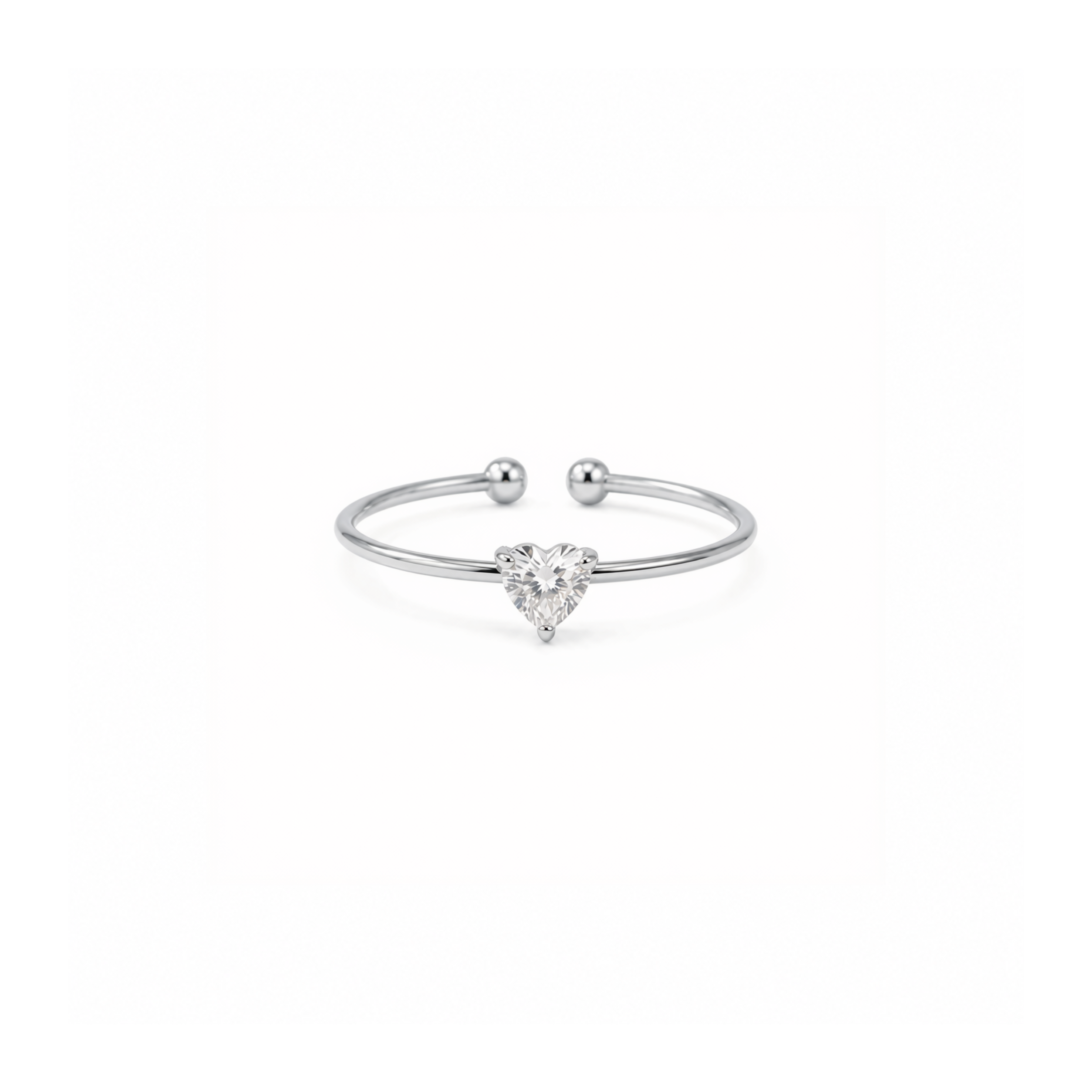 Birthstone Ring April | Silver