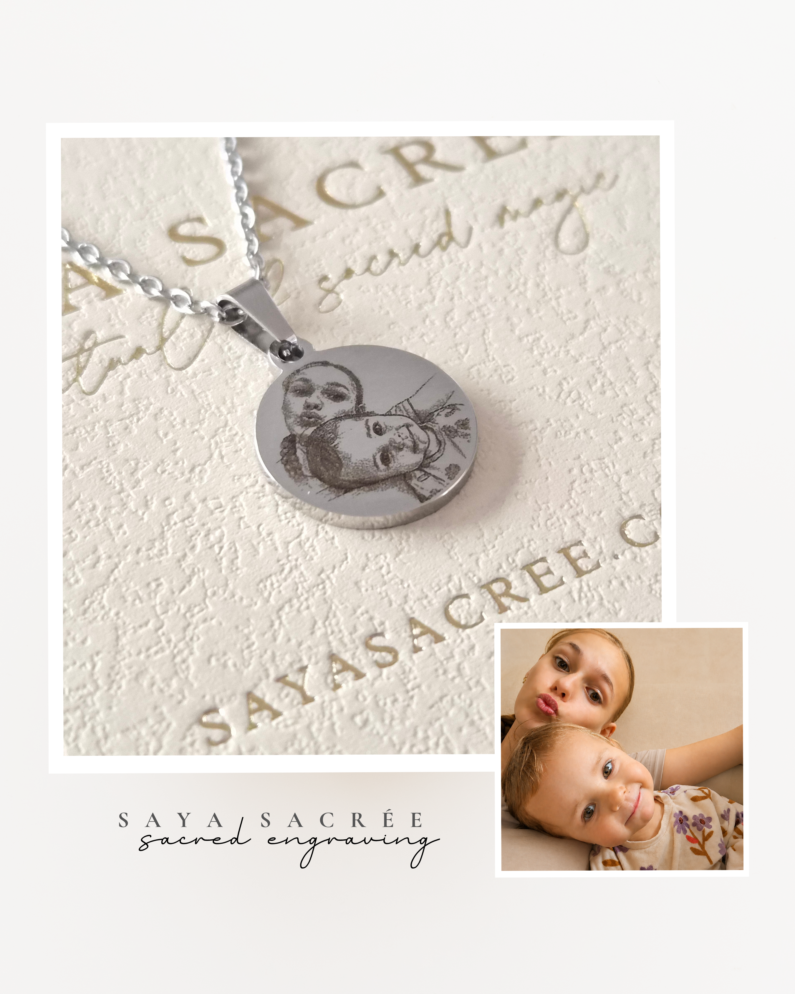 Sketch Portrait Necklace | ○♡