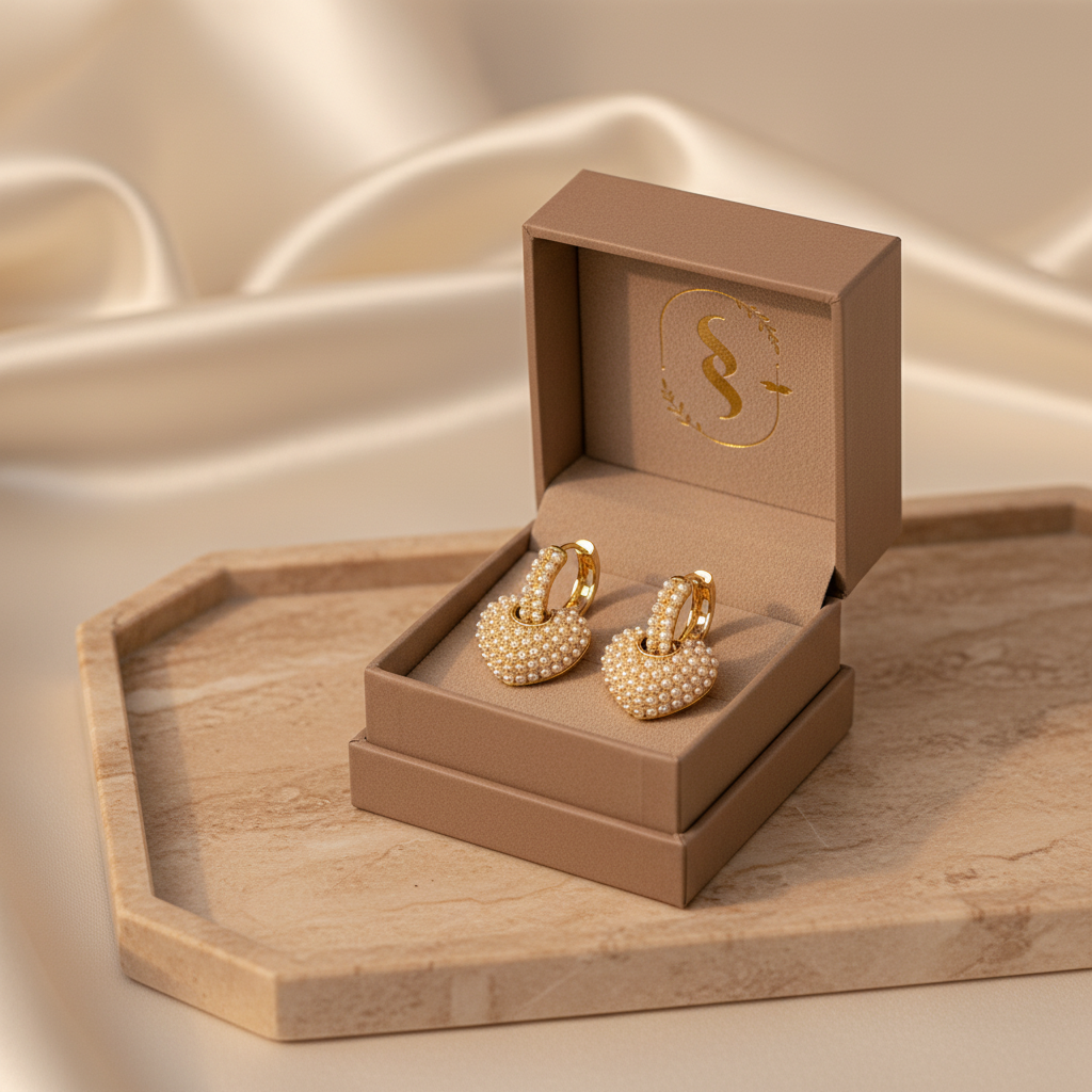 Pearl Heart Hoops