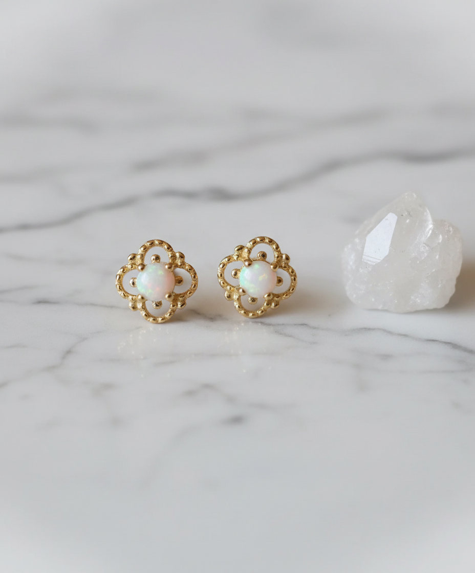 Opaline Clover Studs