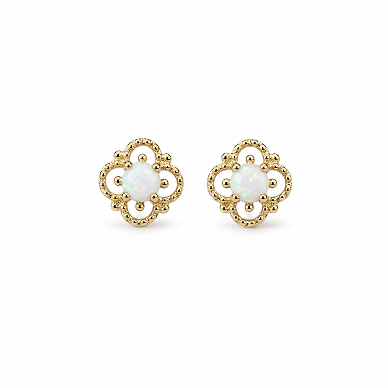 Opaline Clover Studs
