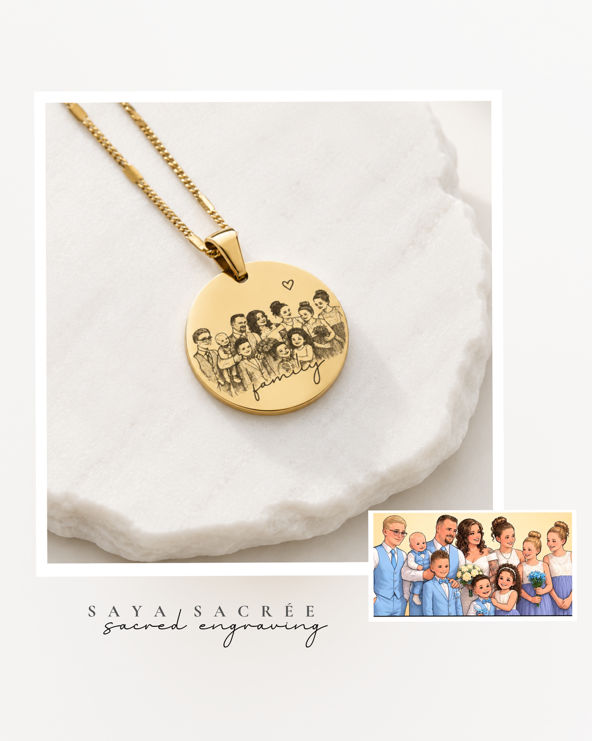 Line Portrait Necklace | ○♡