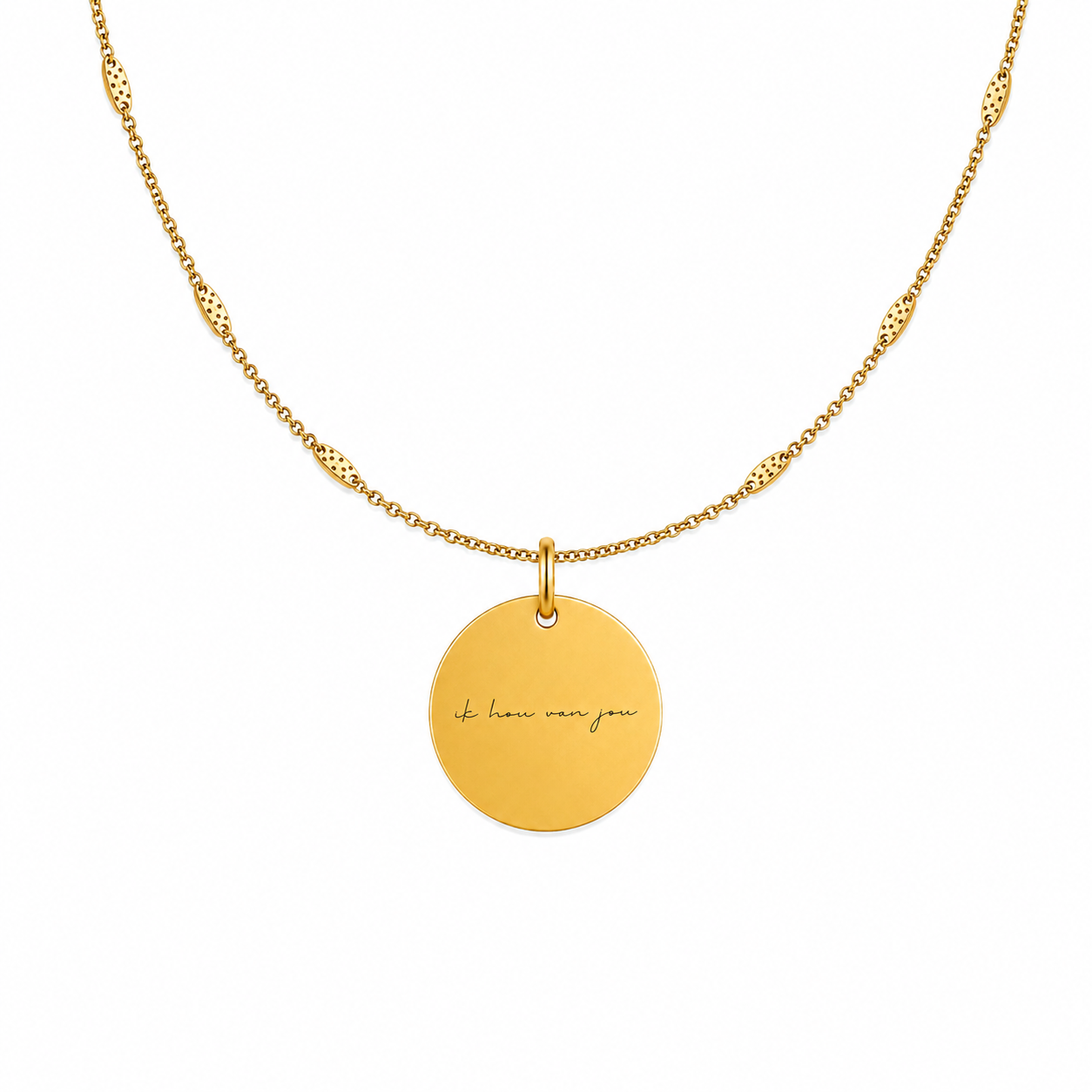 The Script Necklace | Gold