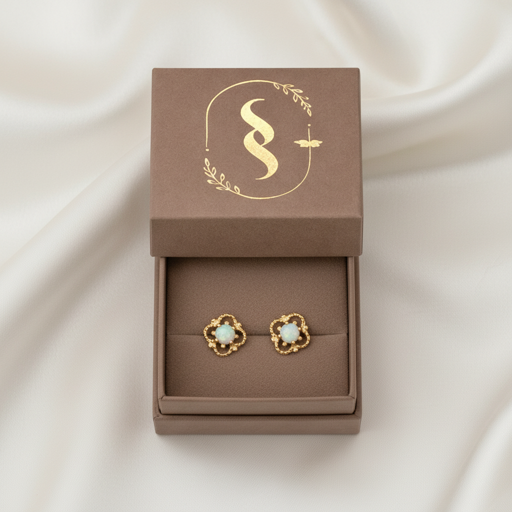 Opaline Clover Studs