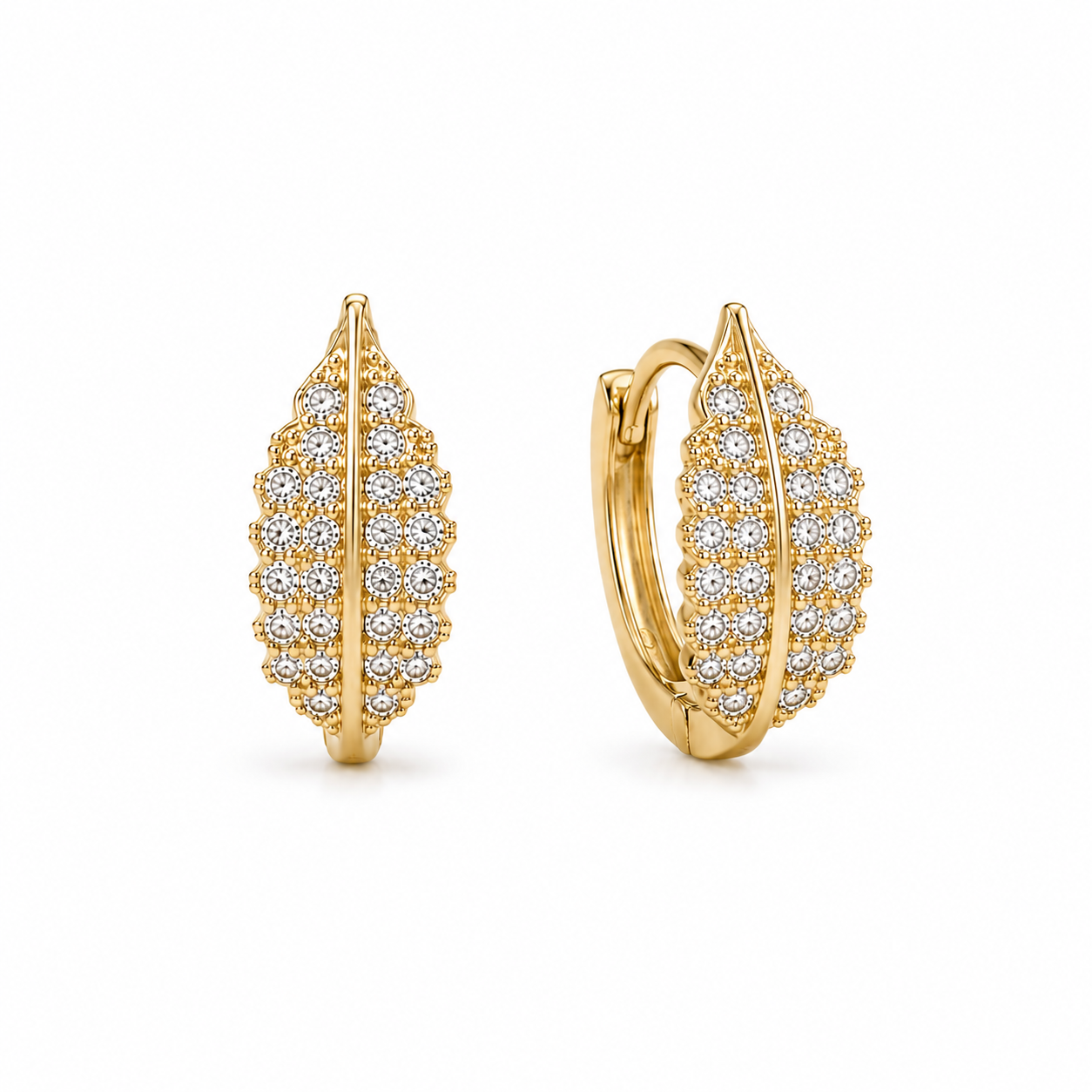 Golden Leaf Spark Hoops