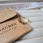 Crimson Aura Baguette Ring