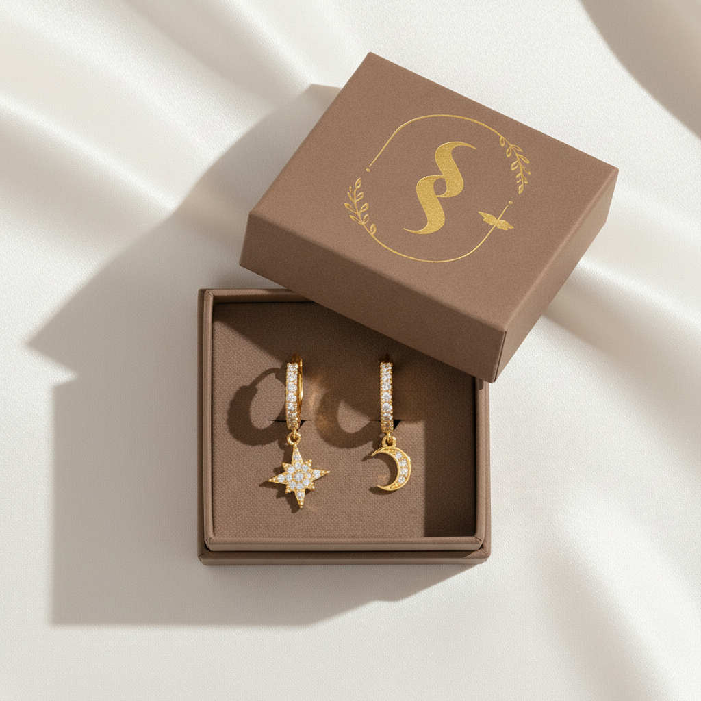 Celestial Moon & Star Hoops