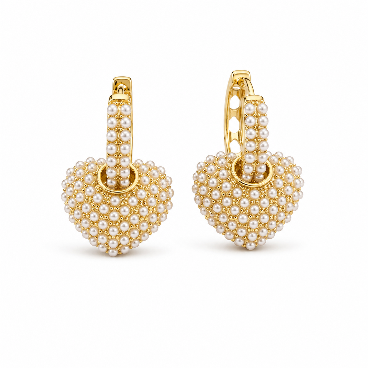 Pearl Heart Hoops